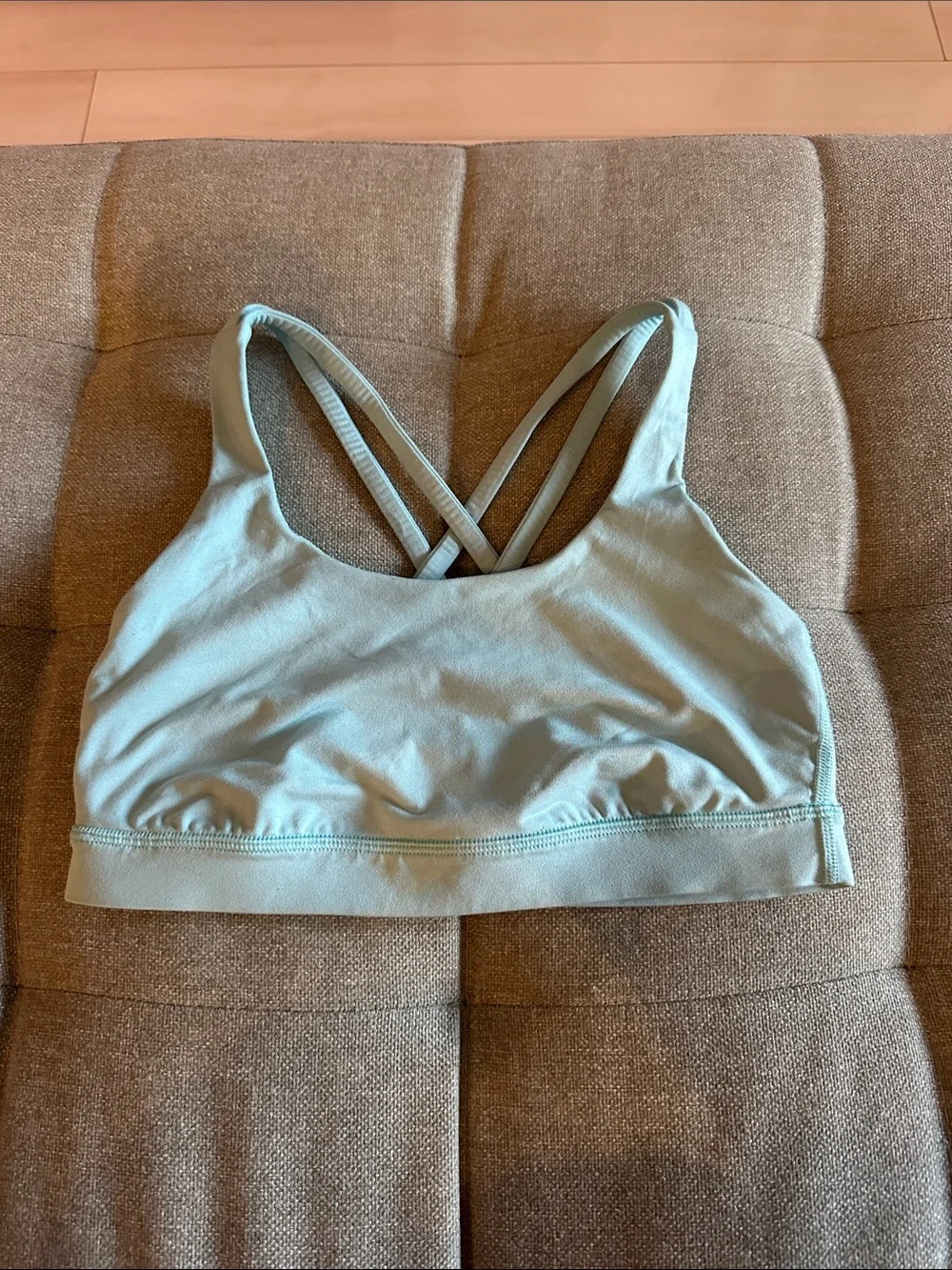 Lululemon Light Aqua Strappy Sports Bra